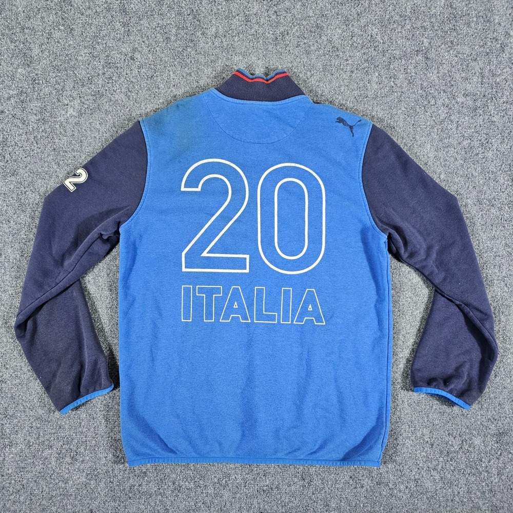 Y2K‎ Puma Italia Track Jacket Mens Full Zip Blue Soccer Football Size Medium - Picture 3 of 7